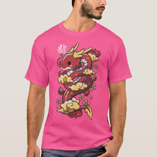 Camiseta Dragón Rojo Chino Kawaii
