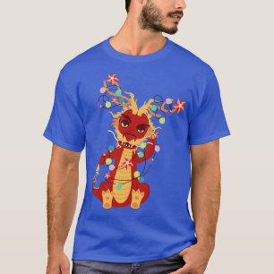 Camiseta Dragón rojo con guirnalda