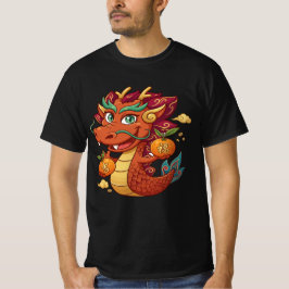 Camiseta Dragón Rojo Lindo Vector Clipart | Año Nuevo Chino