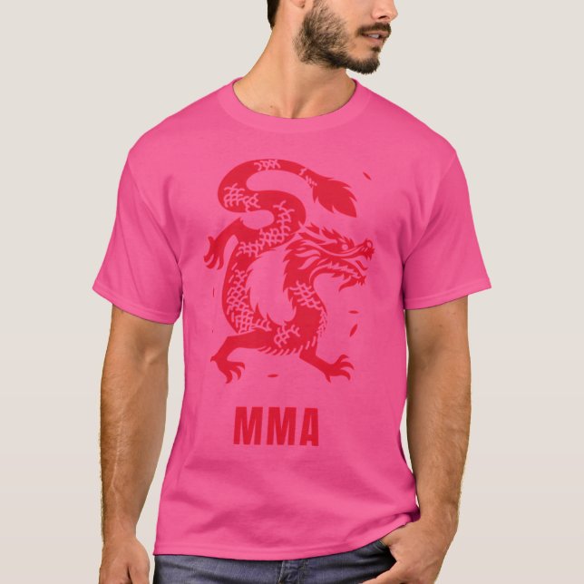 Camiseta Dragon Rojo Mma Mixed Martial Arts Design (Anverso)