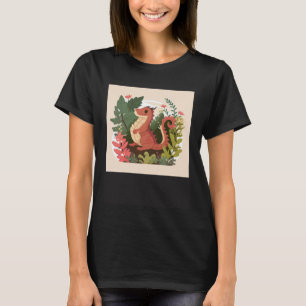 Camiseta Dragón rojo muerto en un bosque de jardín