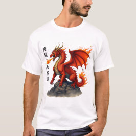 Camiseta Dragón Rojo Respirador de Fuego - Creatura Mítica 