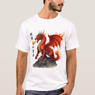 Camiseta Dragón Rojo Respirador de Fuego - Creatura Mítica