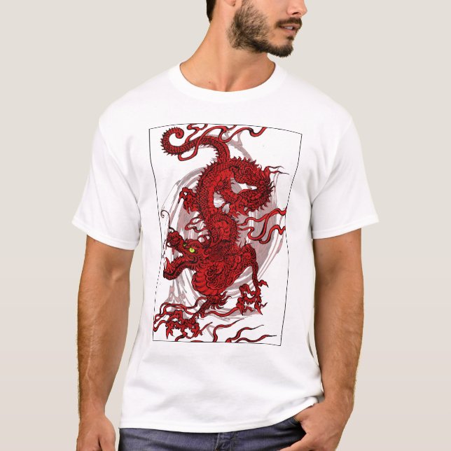 Camiseta Dragón rojo sangre (Anverso)
