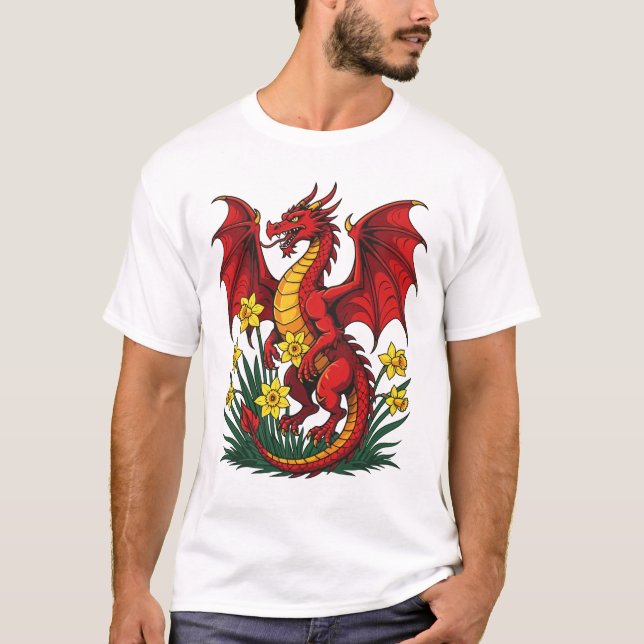 Camiseta Dragón Rojo se Alzaba Entre Narcisos (Anverso)