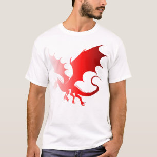 Camiseta Dragón Rojo Silhouette Power and Fantasy in Flight