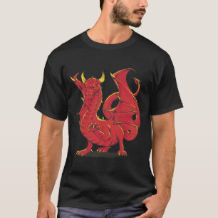 Camiseta Dragón rojo sórdido chino rojo