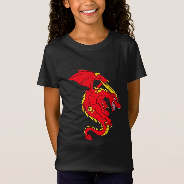 Camiseta Dragón rojo tamaño niño (Anverso)