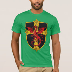 Camiseta Dragón Rojo y Cruz Medieval