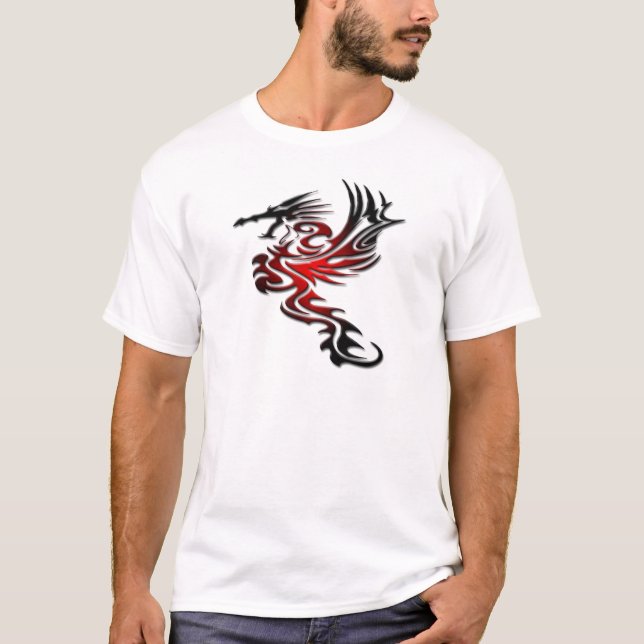 Camiseta Dragón rojo y negro (Anverso)