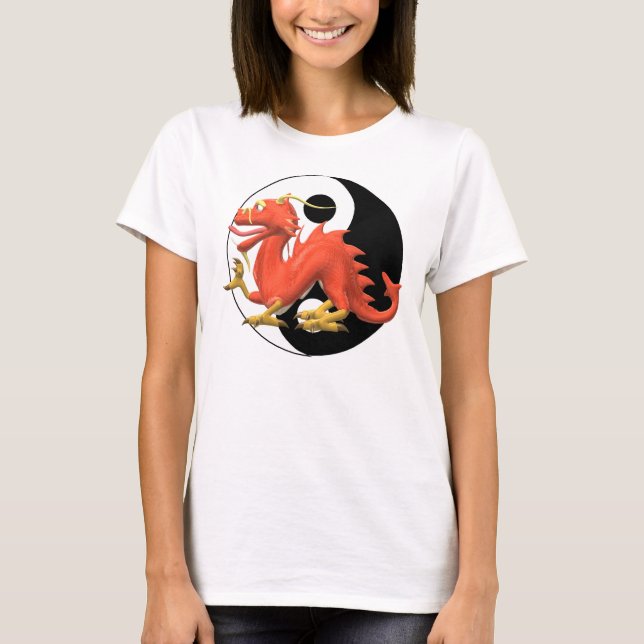 Camiseta Dragón Rojo Yin-yang (Anverso)