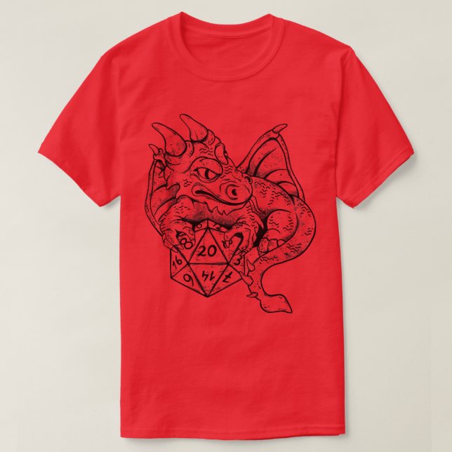 Camiseta Dragon RPG Dice Tableting Gaming (Diseño del anverso)
