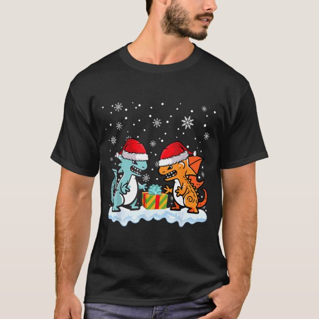 Camiseta Dragon Santa Hat Mythical Animal Funny Christmas P (Anverso)