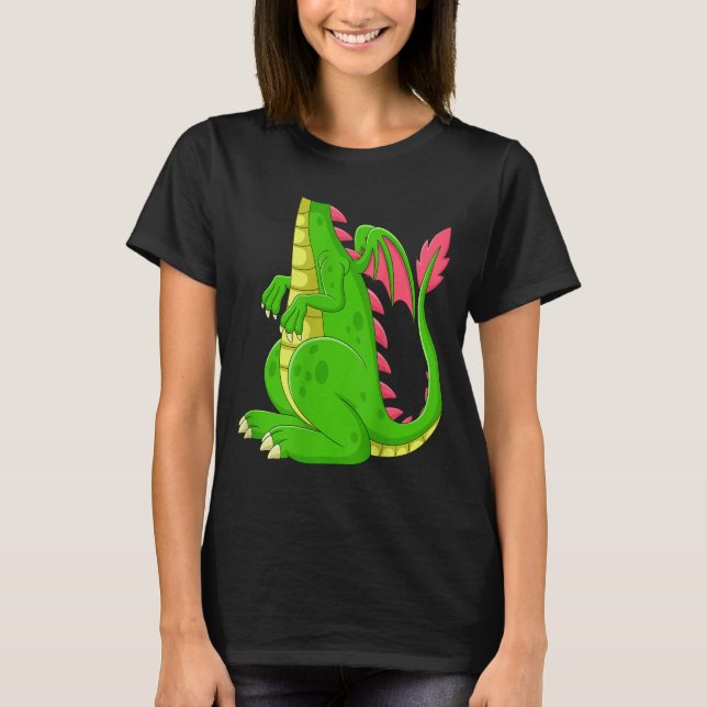 Camiseta Dragon Shirt Adult Men Women Kids Green Dragon Cos (Anverso)