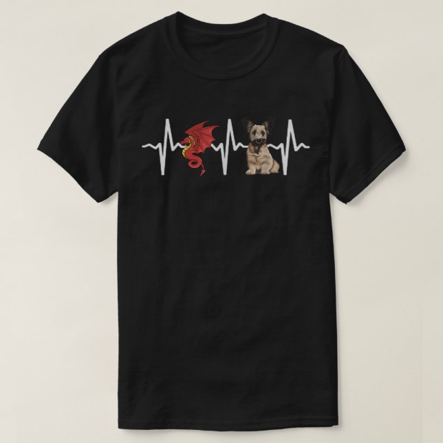 Camiseta Dragon Skye Terrier Heartbeat Dog Lover  (Diseño del anverso)