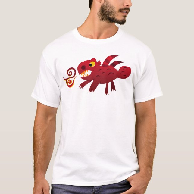 Camiseta Dragón sólido rojo (adulto) (Anverso)