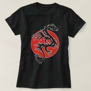 Camiseta Dragon Sun - blanco rojo negro + tus ideas