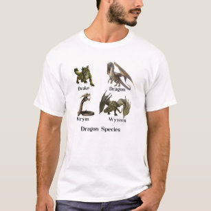 Camiseta Dragon Tipos de Especies Wyvern Drake Wrym