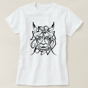 Camiseta Dragón tribal blanco y negro