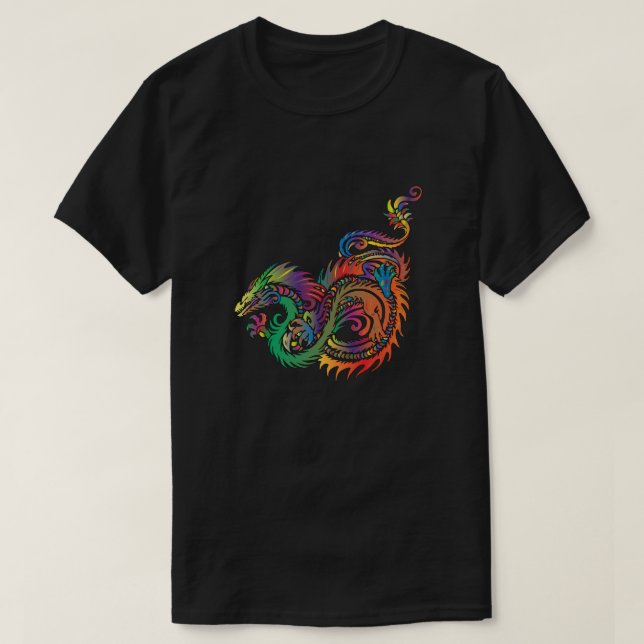 Camiseta Dragón tribal colorido (Diseño del anverso)