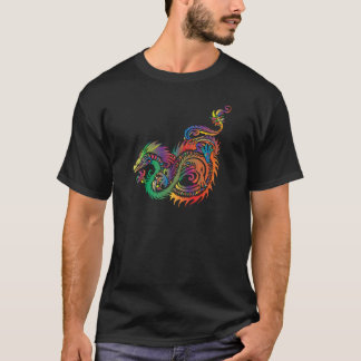Camiseta Dragón tribal colorido