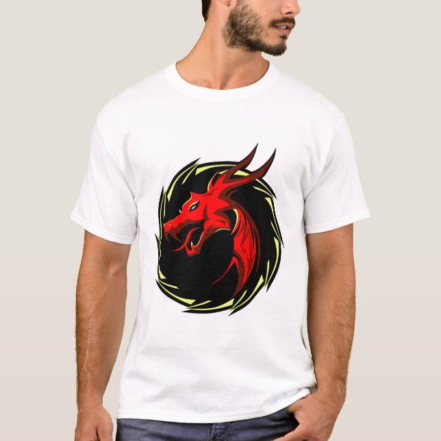 Camiseta dragon tribal rouge chinois logo (Anverso)