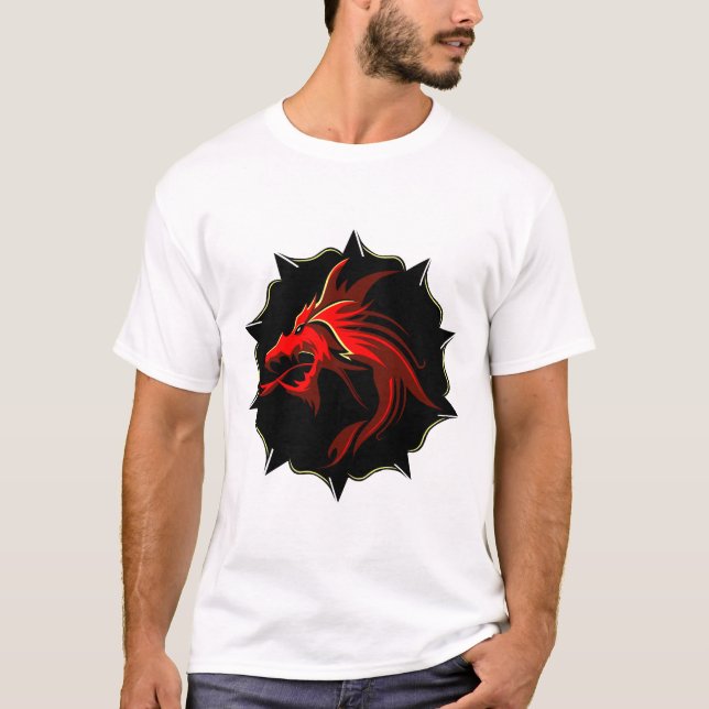 Camiseta dragon tribal rouge chinois logo  (Anverso)