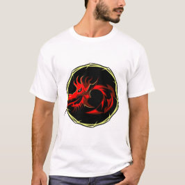 Camiseta dragon tribal rouge chinois logo 2
