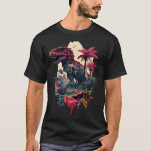 Camiseta Dragón tropical botánico Dinosaurio Isl Prehistóri