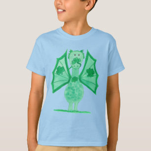 Camiseta Dragón Verde Con Tréboles