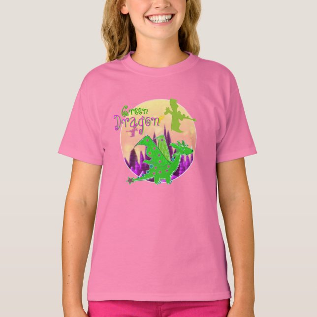 Camiseta Dragón verde lindo (Anverso)