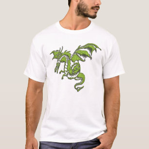 Camiseta Dragón verde que vuela