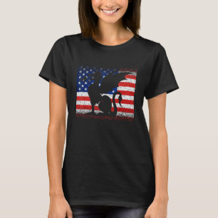 Camiseta Dragón Vintage Bandera Americana Julio 4 Hombres E