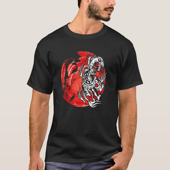Camiseta Dragón vintage cultura japonesa (Anverso)