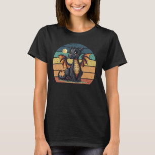 Camiseta Dragón vintage y el Dragón Medieval de la Luna