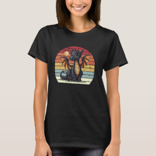 Camiseta Dragón vintage y fantasía medieval lunar Gráfica T
