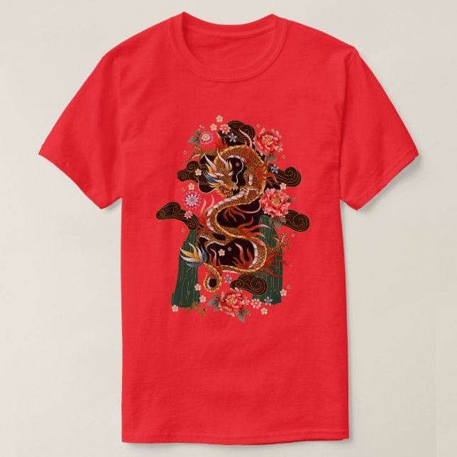 Camiseta Dragón volador chino japonés Samurai Warri (Diseño del anverso)