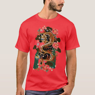 Camiseta Dragón volador chino japonés Samurai Warri