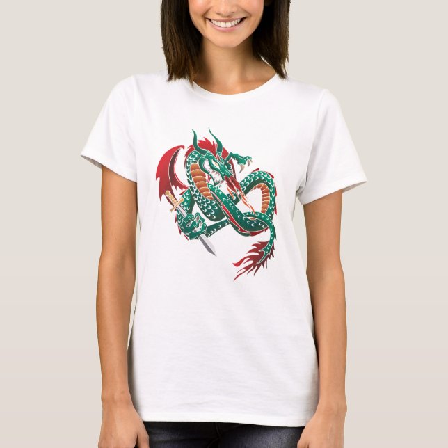 Camiseta Dragón Volador Verde (Anverso)
