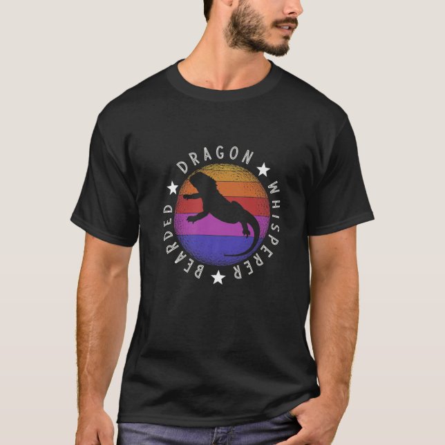 Camiseta Dragon Whisperer Retro Sunset Lizard divertido (Anverso)