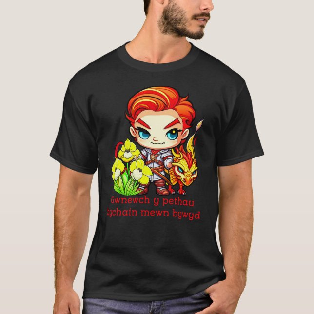 Camiseta Dragón y Daffodils del Día de San David (Anverso)