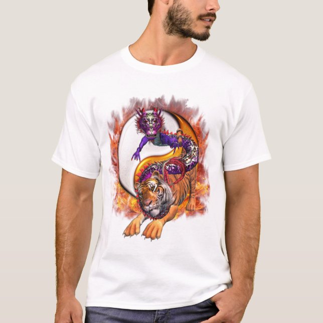 Camiseta Dragón y tigre Yin Yang (Anverso)