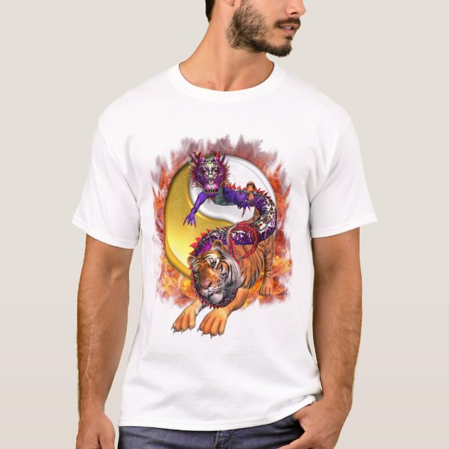 Camiseta Dragón y tigre Yin Yang (Anverso)
