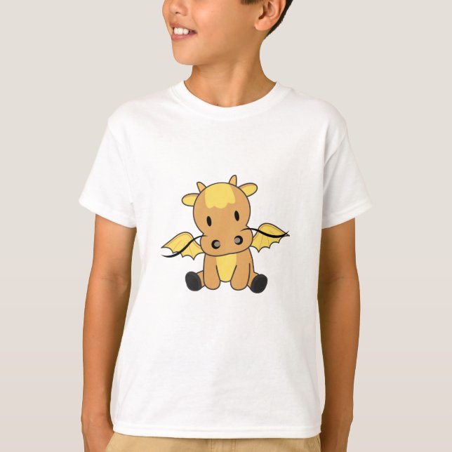 Camiseta Dragon Yellow Fairy Tale Fantasy Cute Animals (Anverso)