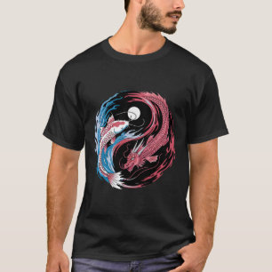 Camiseta Dragón Yin Yang y Koi Fusión Divertido Zen Yoga Pa