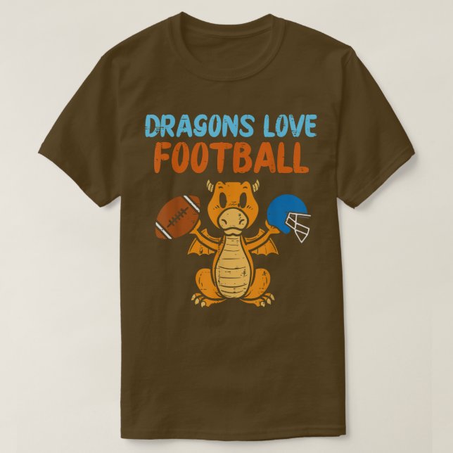 Camiseta Dragones adoran el fútbol americano Cute Deportivo (Diseño del anverso)