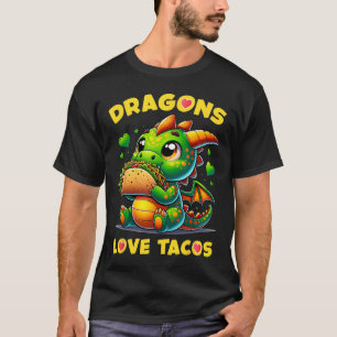 Camiseta Dragones aman los tacos cute cinco de maya comida
