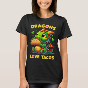 Camiseta Dragones aman los tacos cute cinco de maya comida