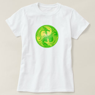 Camiseta Dragones, amarillo y verde de Yin Yang