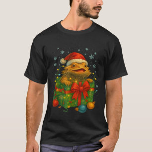 Camiseta Dragones barbudos divertidos Luces de árbol de Nav